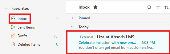 Email Returned to Inbox